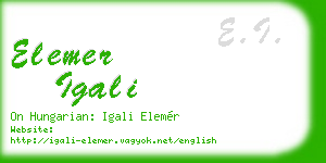 elemer igali business card