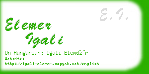 elemer igali business card